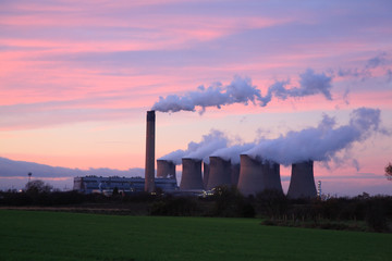 Drax Power Station at sunset