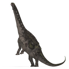 Dinosaur Diamantinasaurus. 3D rendering with clipping path and