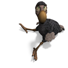 very funny toon Dodo-bird. 3D rendering with clipping path and © Ralf Kraft