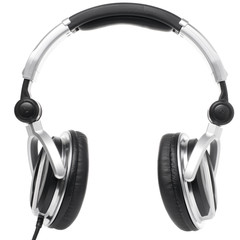 Fototapeta na wymiar professional earphones isolated on white