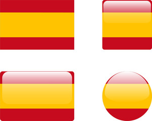 spain flag & buttons collection - vector