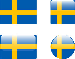 sweden flag & buttons collection - vector