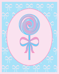 Pink and blue lollipop illustration