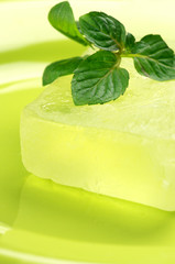 Handmade soap with mint