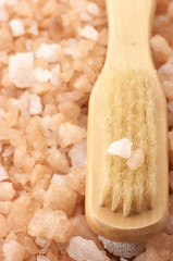 Bath salt and brush