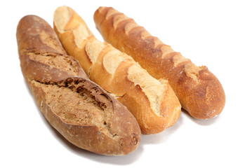 Three French baguettes