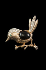 vintage bird brooch