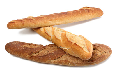 Three French baguettes