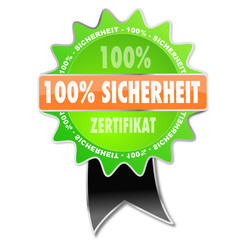 Button 100% Sicherheit grün