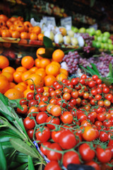 fresh fruits and vegetables at market