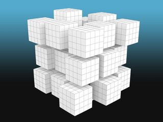 White cubes with grid