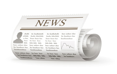 Newspaper rolled