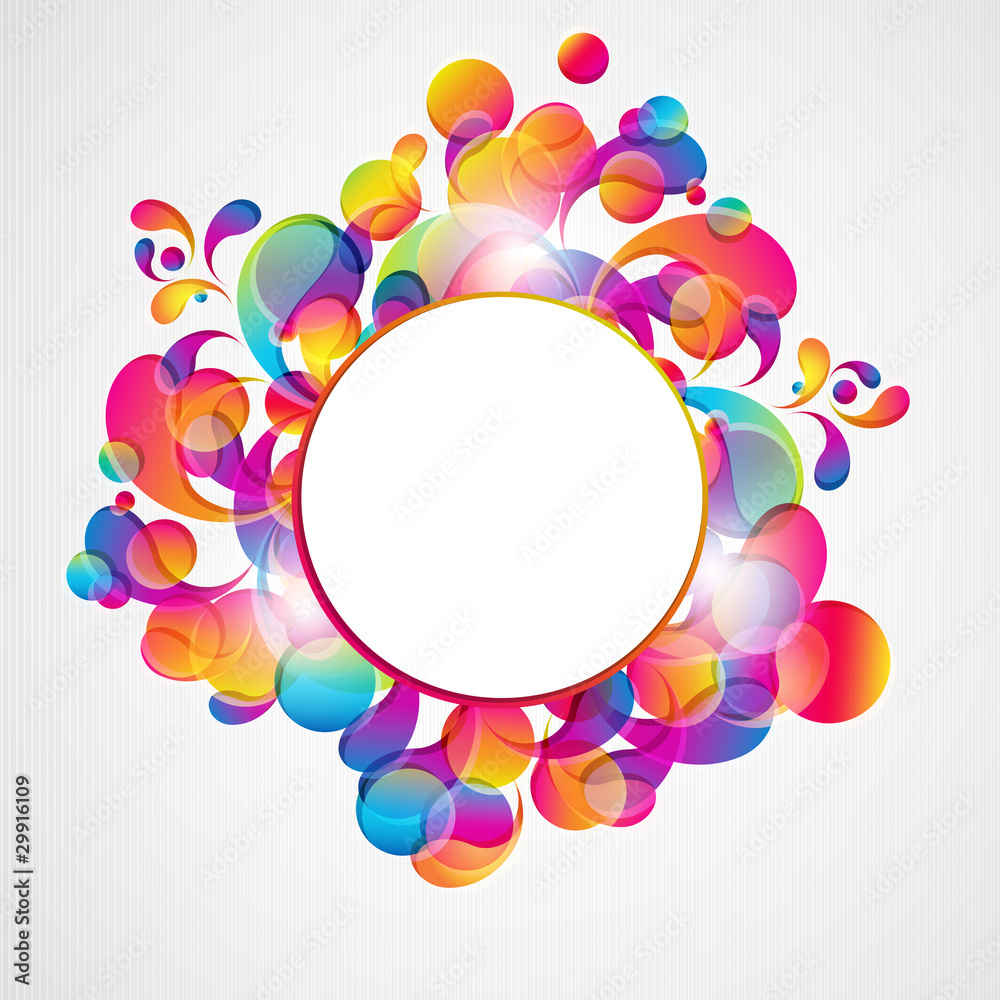 Aufkleber abstract background with bright circles and teardrop-shaped arch