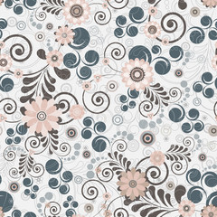 Floral seamless background of elegant colors. Vector illustratio