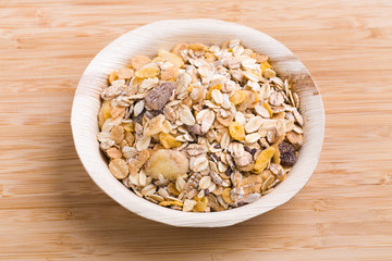 all natural - palm leaf plate filled with cereals