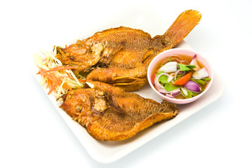 Fried snapper with chili sauce
