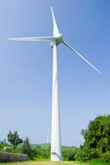 Fototapeta na wymiar Wind power generation machine
