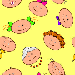 Background, faces, seamless