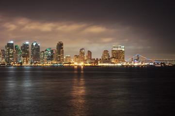 Fototapeta na wymiar San Diego Bay at night