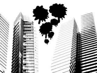 Grunge urban skyscrapers © soleilc1