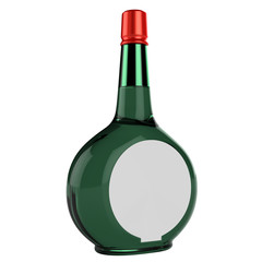 3d bottle with white blank label