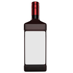 3d bottle with white blank label