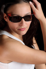 Designer glasses - sportive trendy woman fashion