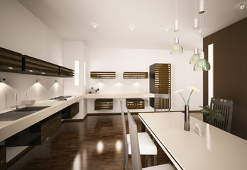 Moderne Küche interior 3d render