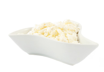 cottage cheese in a dish