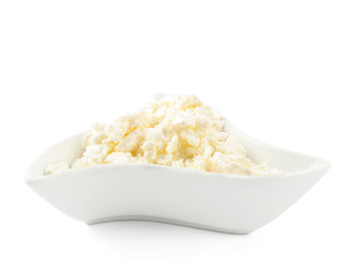 cottage cheese in a dish