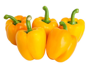 yellow peppers isolated on white