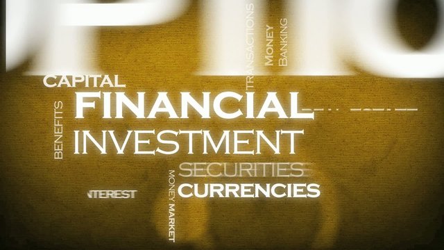 Financial investment tag cloud animation