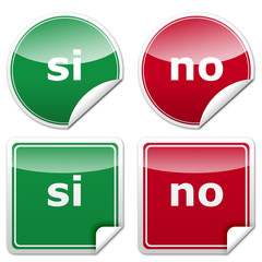 Set pegatinas SI NO con reborde