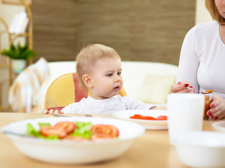 little boy having meal
