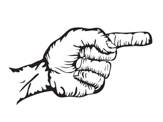 Hand pointing way