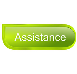 assistance sur bouton design vert