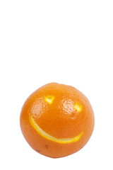 Remove some part of orange surface to be a smiley face.