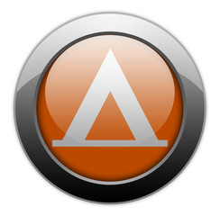 Orange Metallic Orb Button "Camping Symbol"