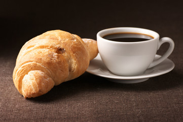Croissant and black coffee
