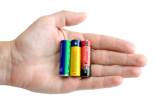 Three batteries in hand