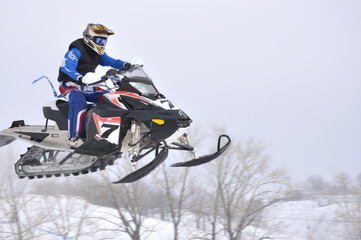 Russia, Samara, snowmobile racing, January 30,2011