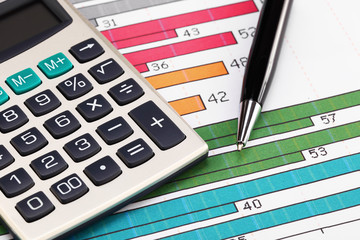 financial charts and graphs on the table