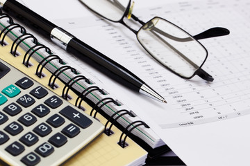 financial charts and graphs on the table