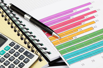 financial charts and graphs on the table