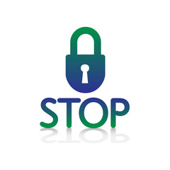 logo picto internet web label stop arrêt cadenas non interdit