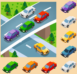 Naklejka premium Car in the city