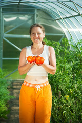 woman with tomato