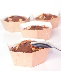 petits brownies au chocolat et noix