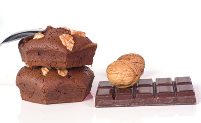 brownies appétissants au chocolat et noix