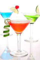 Tropical martinis Cocktails  in martini glass